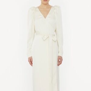 Satin Wrap Midi Dress- ROTATE